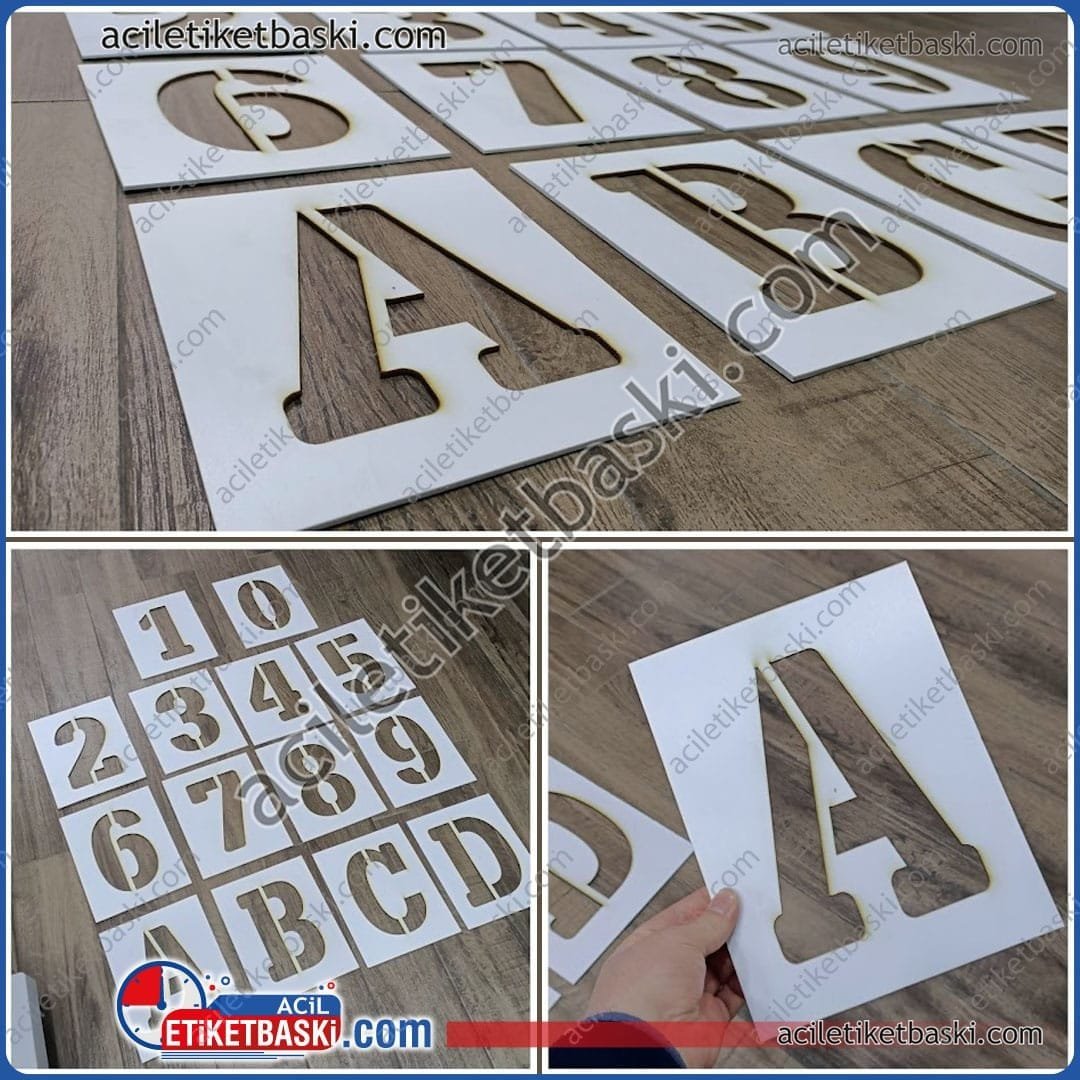 Lazer Kesim Boyama Şablonu | Otopark & Duvar - Esnek Plastik Malzeme | Çok Defa Kullanım