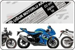 Motosiklet Etiketi, Motor Şasi etiketi, Seri Numarası etiketi