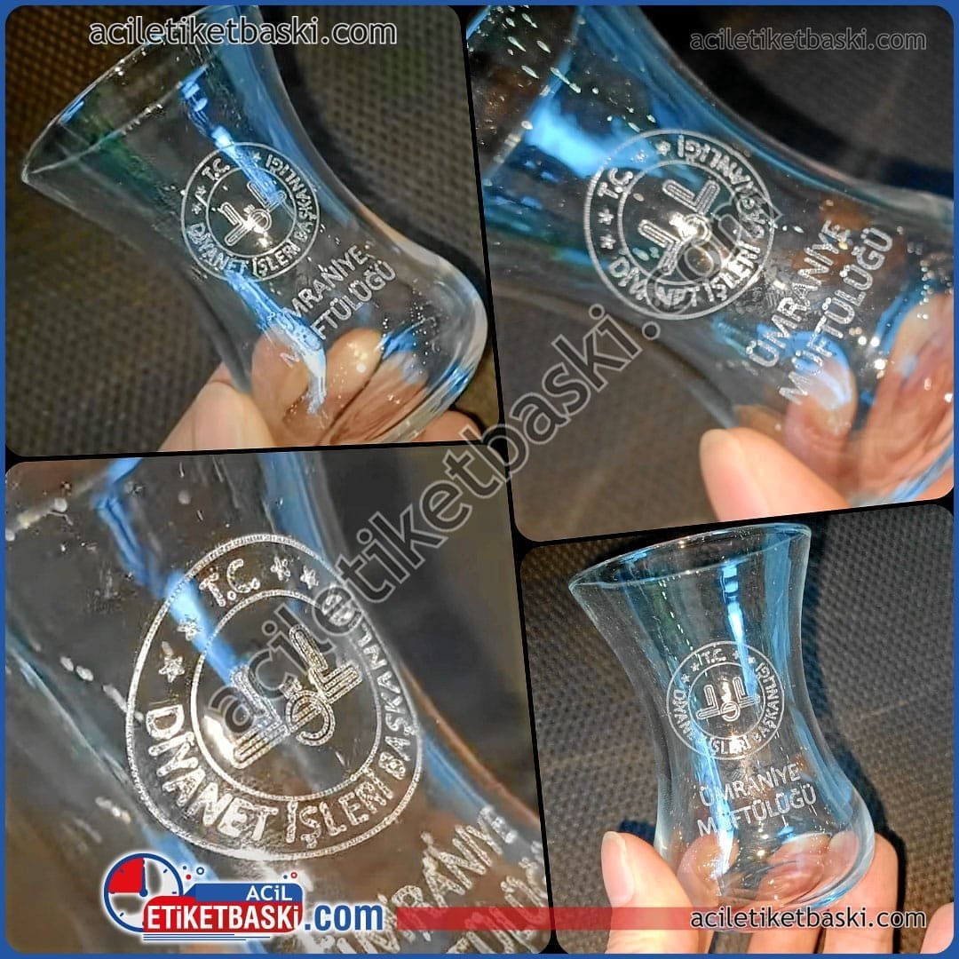 Cam Üzerine Lazer Kazıma Baskı | Su & Çay Bardağı | Çıkmaz, Yıkanabilir, Ömürlük | Kişiye Özel Hediyelik | Acil Üretim & Aynı Gün Kargo