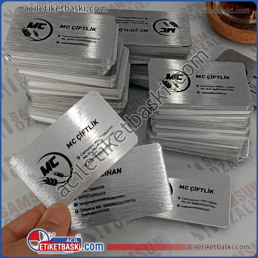 Metal Kartvizit | 1mm Paslanmaz Alüminyum | Aynı Gün Üretim | VIP & Kurumsal Hediye