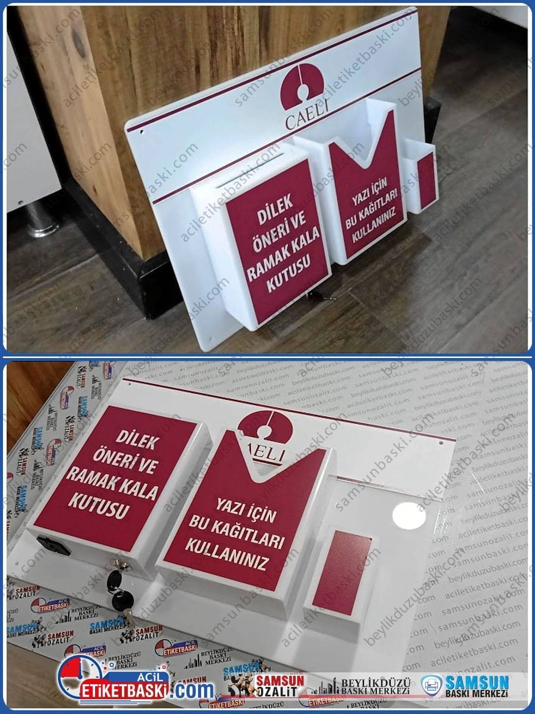 Ramak Kala ve Dilek Şikayet Öneri Kutusu Anahtarlı Pleksi Tasarım