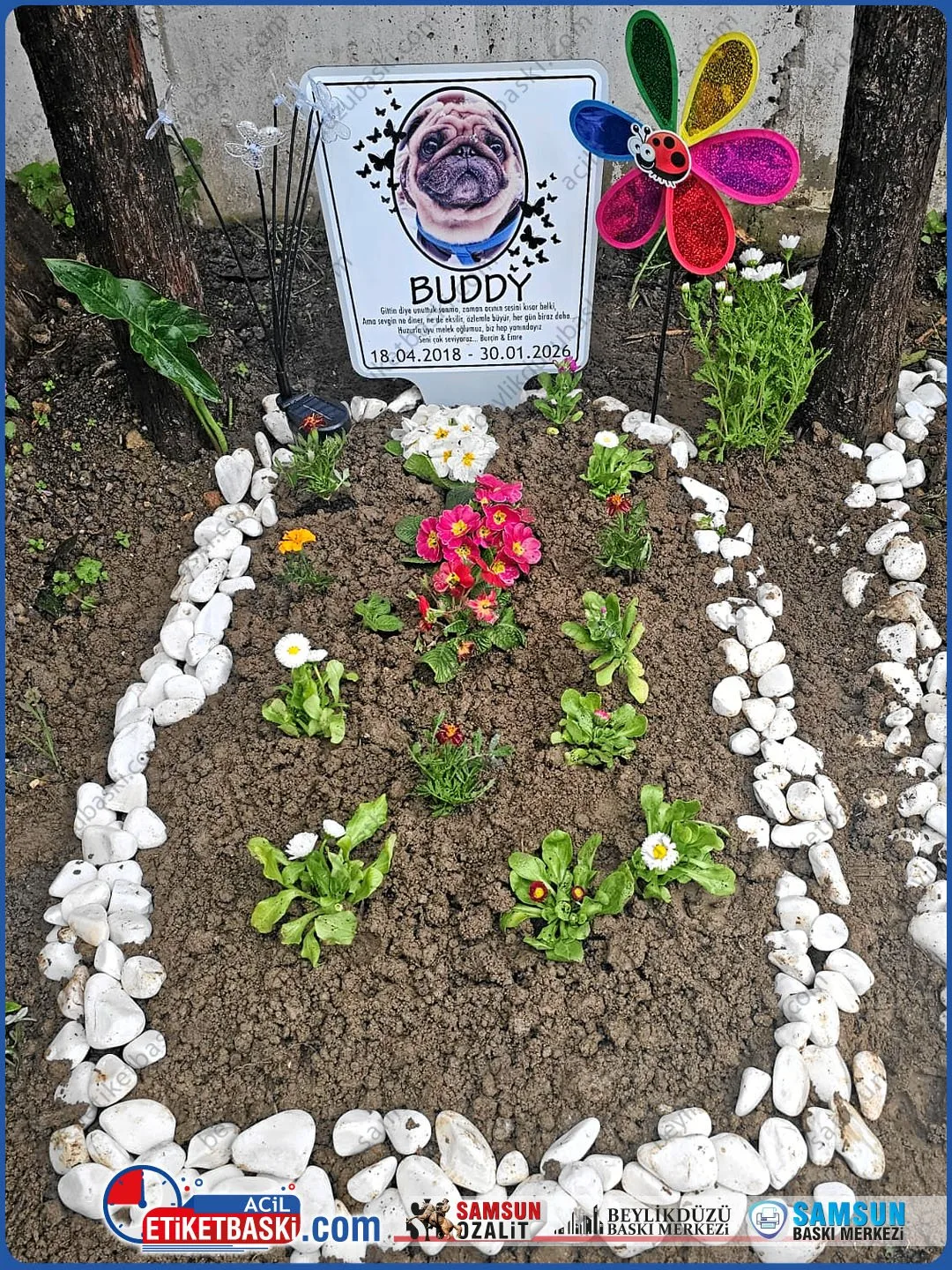 Evcil Hayvan İçin Paslanmaz 5 mm Alüminyum Mezar Taşı