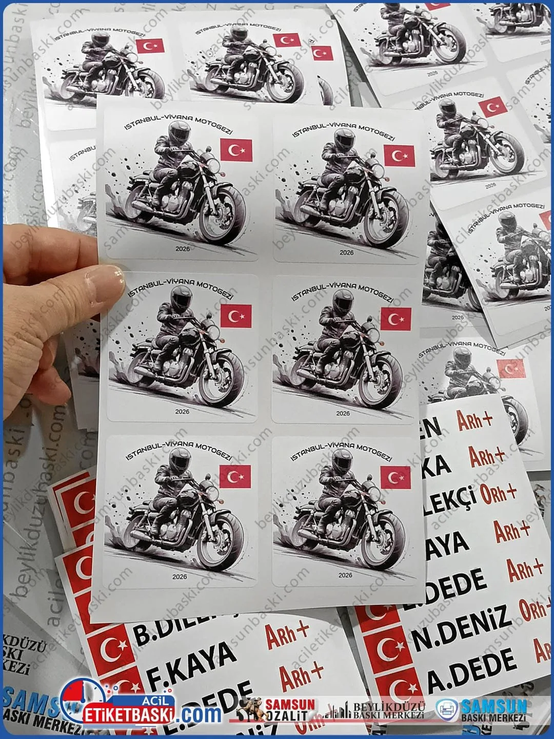 Motosiklet Gezi Grubu ve Kişiye Özel Kan Grubu Dış Mekan Etiketleri