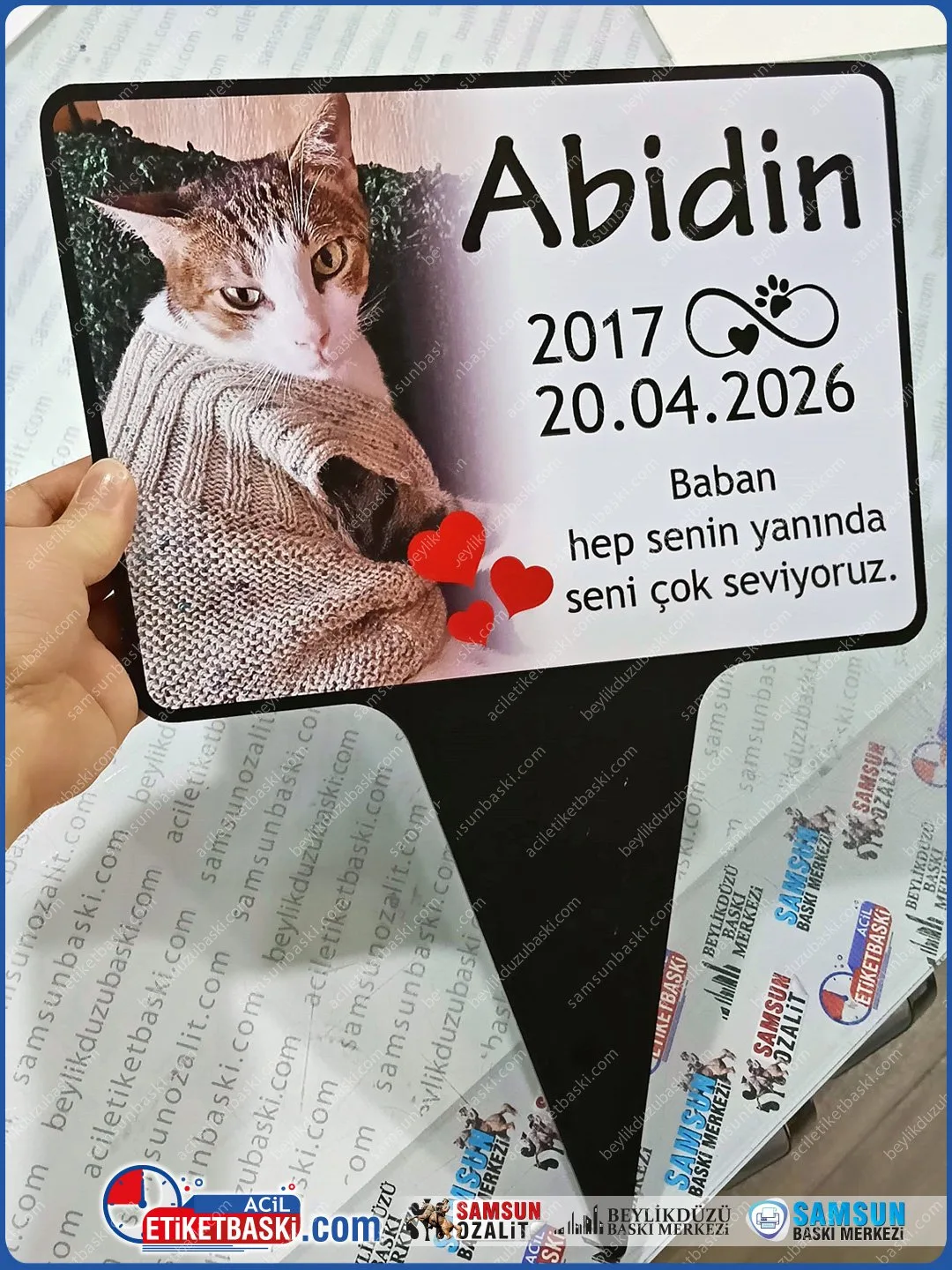 Evcil Hayvan İçin Paslanmaz 5 mm Alüminyum Mezar Taşı