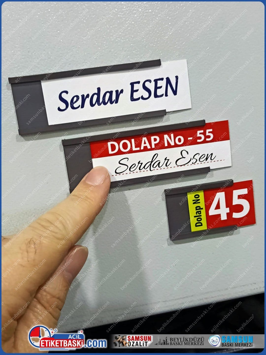 8x3 cm Tamamen Mıknatıslı Kanallı Dolap İsimliği | İçine Kağıt Konulabilir Profil