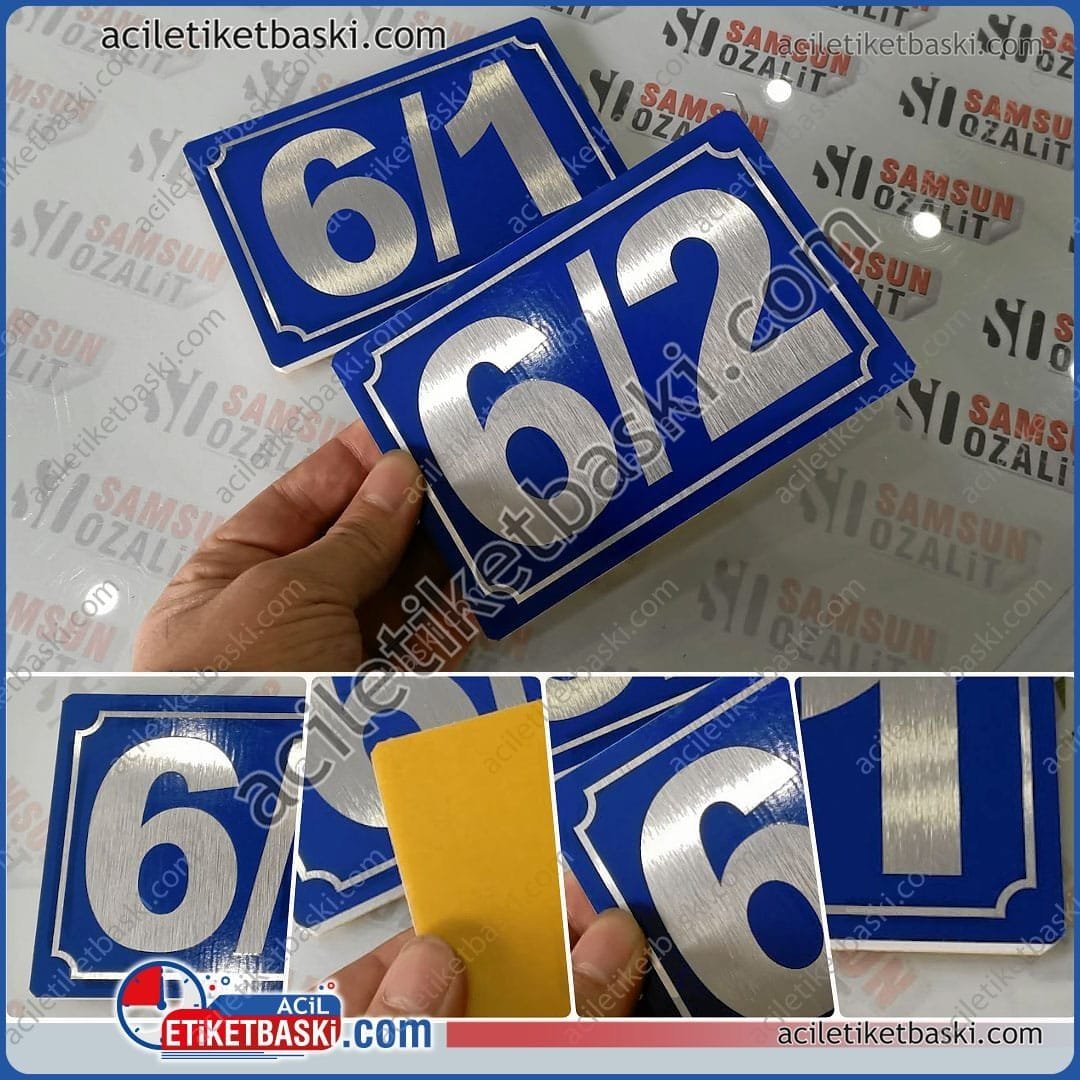 10x15 cm Belediye Uyumlu Bina Dış Kapı Numarası | 5mm Plastik Tabanlı