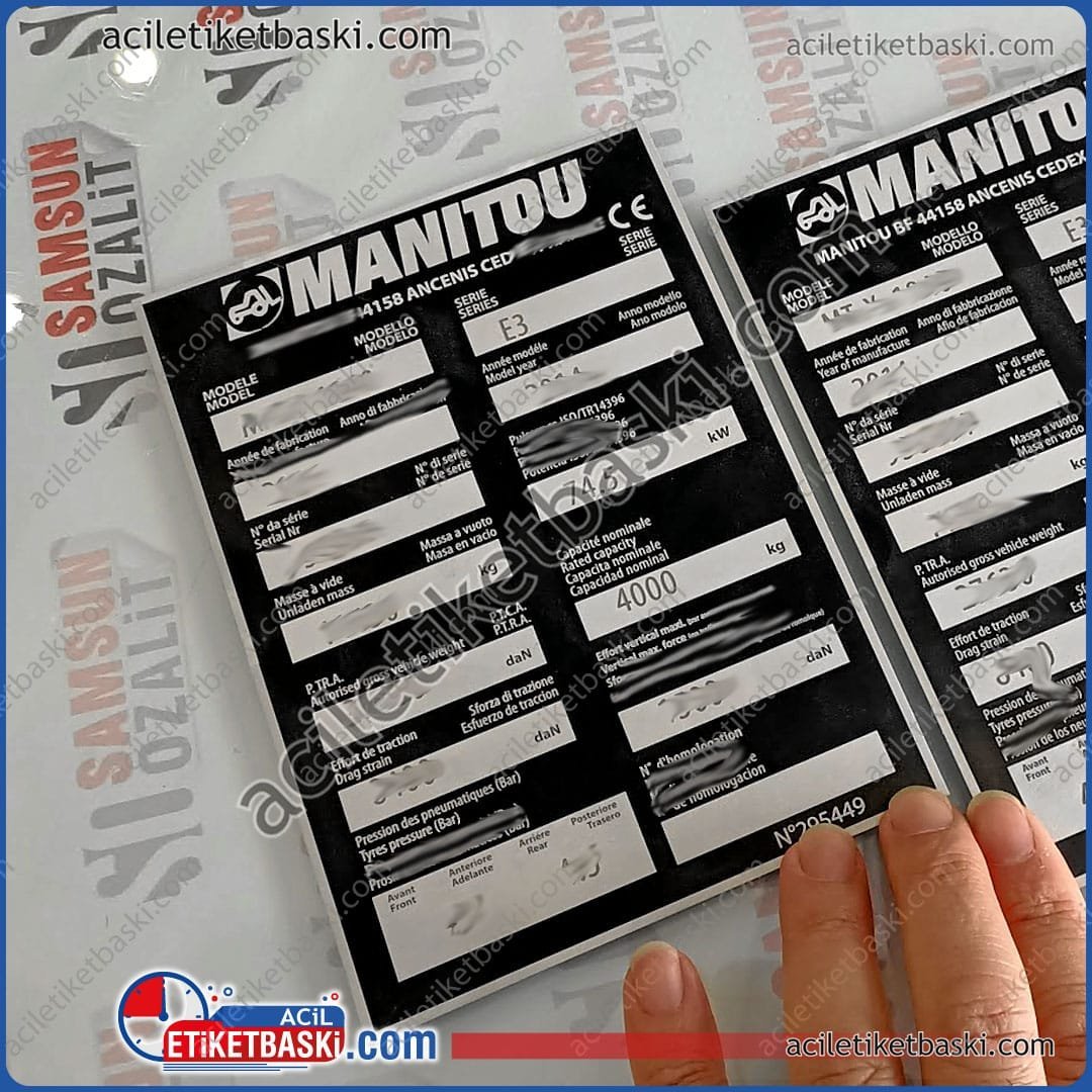 Manitou İş Makinesi Şasi Künye ve Teknik Bilgi Etiketi Revizyonu