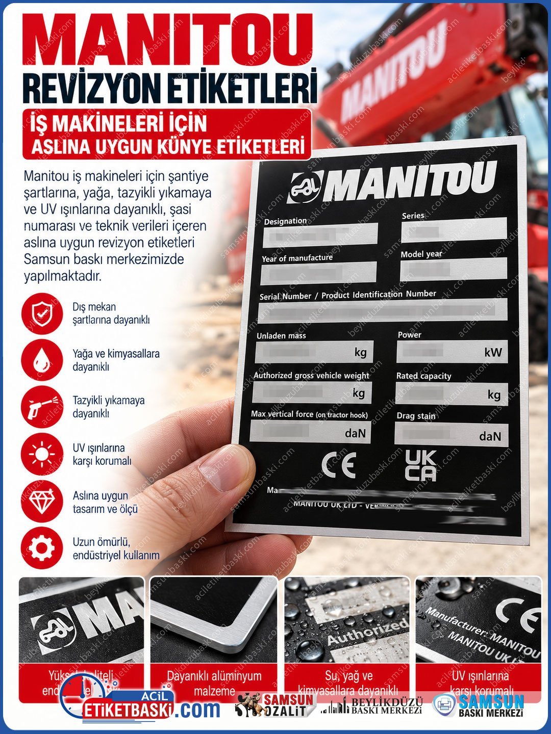 Manitou İş Makinesi Şasi Künye ve Teknik Bilgi Etiketi Revizyonu